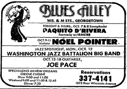 Paquito D'Rivera at Blues Alley