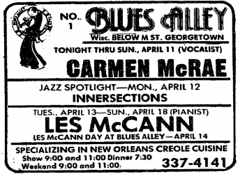 Carmen McRae at Blues Alley