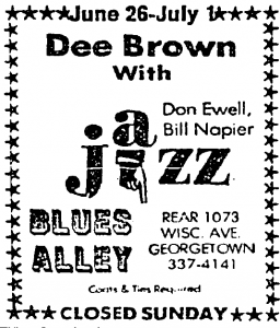 Dee Brown at Blues Alley