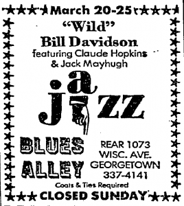 Wild Bill Davison at Blues Alley
