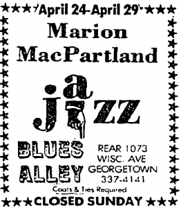 Marian McPartland at Blues Alley