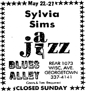 Sylvia Sims at Blues Alley