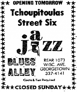 Tchoupitoulas Street Six at Blues Alley