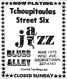 Tchoupitoulas Street Six at Blues Alley