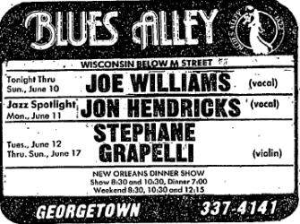 Joe Williams at Blues Alley