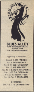 November 1979 at Blues Alley