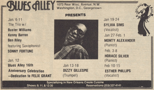 January 1981 at Blues Alley