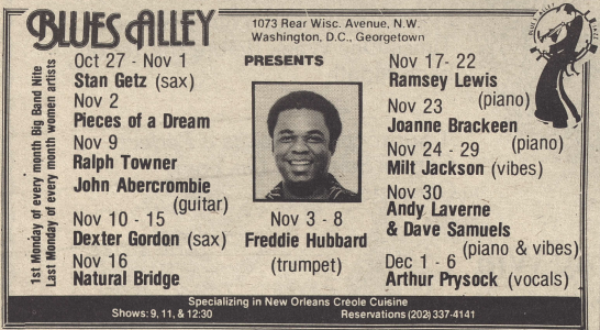 November 1981 at Blues Alley