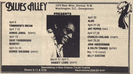 April 1981 at Blues Alley