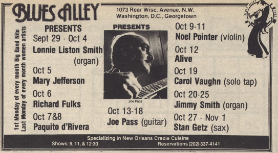 October 1981 at Blues Alley