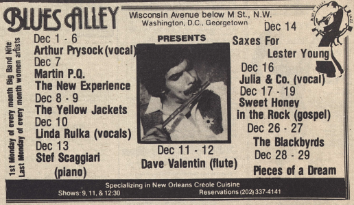December 1981 at Blues Alley