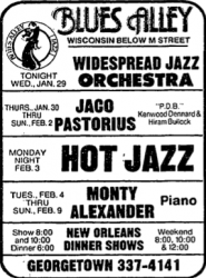 Widespread Jazz Orchestra at Blues Alley