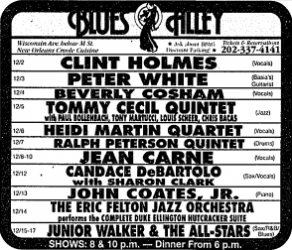 Clint Holmes at Blues Alley