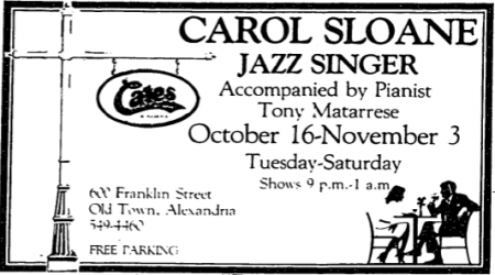 Carol Sloane at Cates