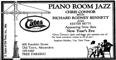 Chris Connor and Richard Rodney Bennett at Cates