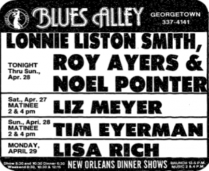 Lonnie Liston Smith, Roy Ayers, and Noel Pointer at Blues Alley