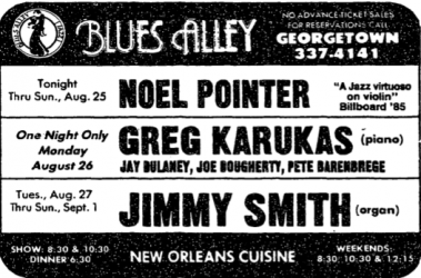 Noel Pointer at Blues Alley