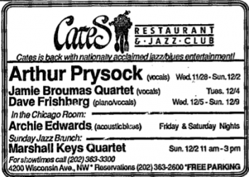 Arthur Prysock at Cates (DC)