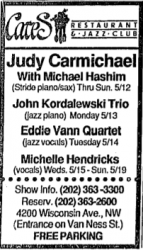 Judy Carmichael at Cates (DC)
