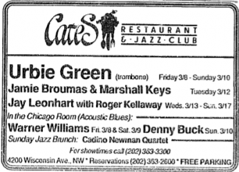 Urbie Green at Cates (DC)